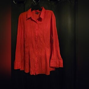 Antilia Femme Textured Button-Up Blouse | 2X